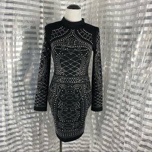 Herve Leger Black Rhinestone Adorned on Dress